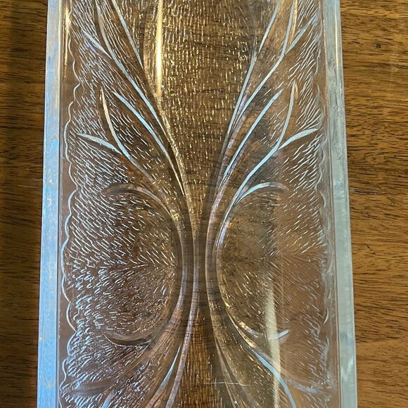 Set of 2 Vintage Heavy Clear Glass Corn on the Cob Dishes with Holders - Picture 3 of 5